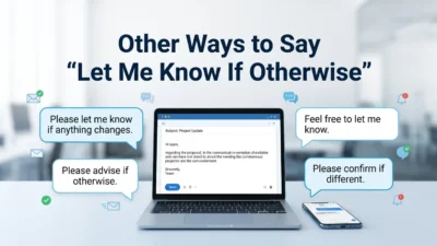 Other Ways to Say Let Me Know If Otherwise
