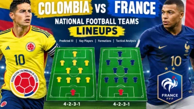 Colombia National Football Team vs France National Football Team Lineups