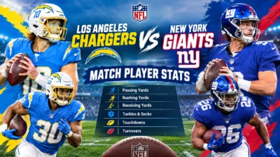 Los Angeles Chargers vs New York Giants Match Player Stats