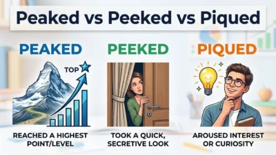 Peaked vs Peeked vs Piqued
